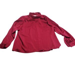 Pendleton Womens Sophisticates Blouse 18 Magenta Pink Satin T127526